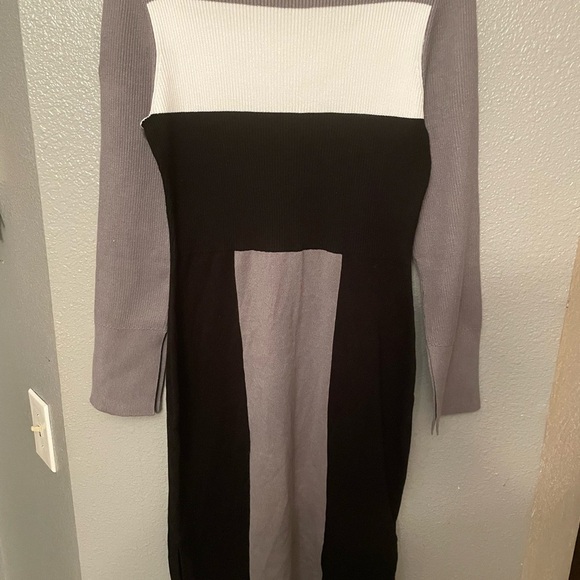 Ashley Stewart black, grey and white color block dress - Picture 6 of 7